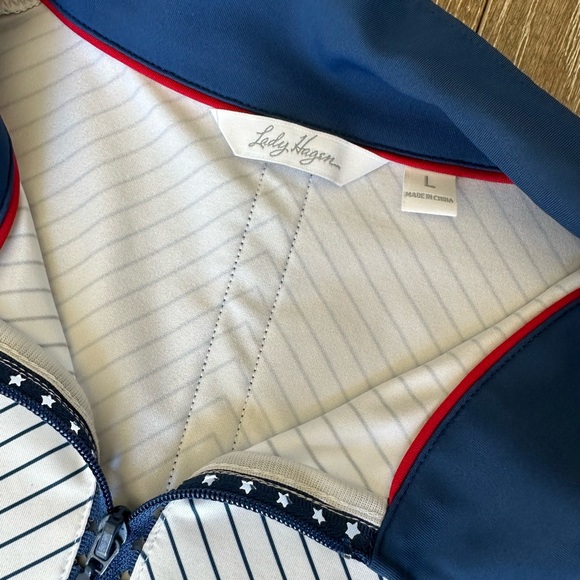Red white & blue Lady Hagen size L golf shirt - Picture 3 of 4